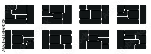 Collage frames for photo or illustration.  Photo album or memory wall idea for banner, poster, mockup, flyer, brochure. .Template of moodboard. Creative vector Template Collage. 