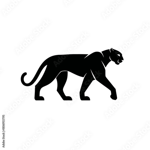Black panther walking silhouette