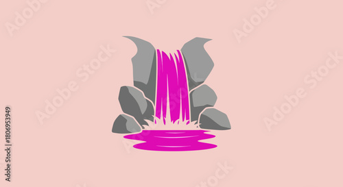 Vibrant waterfall cascading over rocky formations creating a stunning visual display.