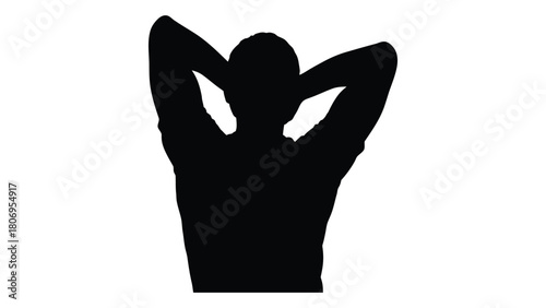 Relaxed person silhouette isolated on white background, Vector