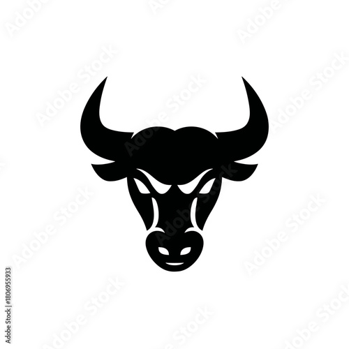 Black bull head logo on white background