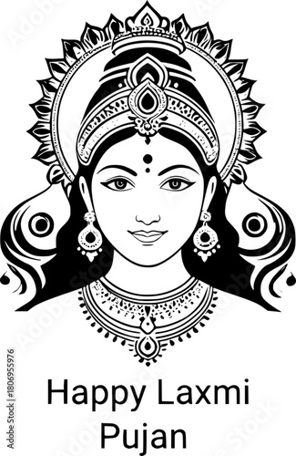 Indian goddess Lakshmi divine illustration