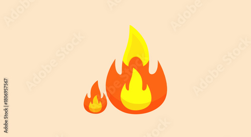 Two Flames - A Symbol of Heat and Energy.