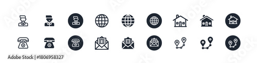Finance solid icon set. Containing loan, cash, savings, financial goal, profit, budget, mutual fund, earning money, and revenue icons. Outline icons related to management, vector illustration.