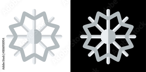 A crisp geometric snowflake icon with sharp vector lines and a modern winter style, delivered in clean EPS and AI formats.