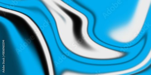 Hand painted background with mixed liquid blue and golden paints. Abstract fluid acrylic painting.  Liquid marble pattern. 