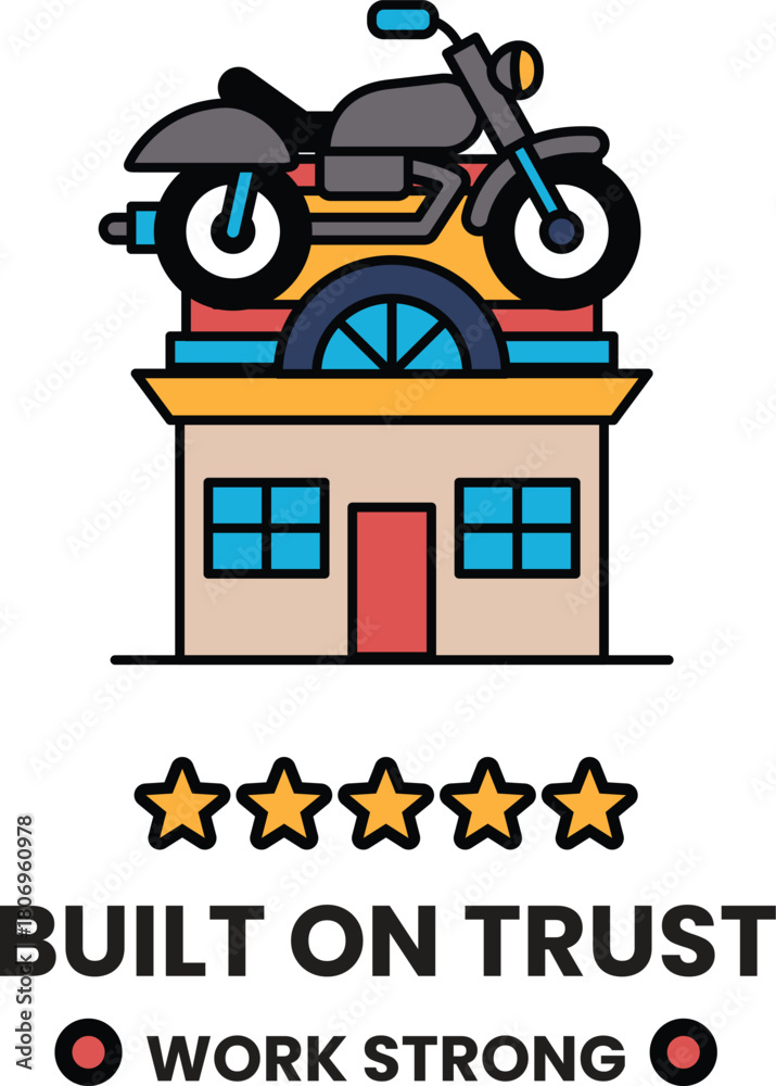 Obraz premium A motorcycle is on top of a building