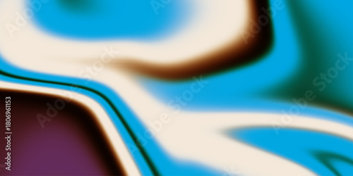 Hand painted background with mixed liquid blue and golden paints. Abstract fluid acrylic painting.  Liquid marble pattern. 