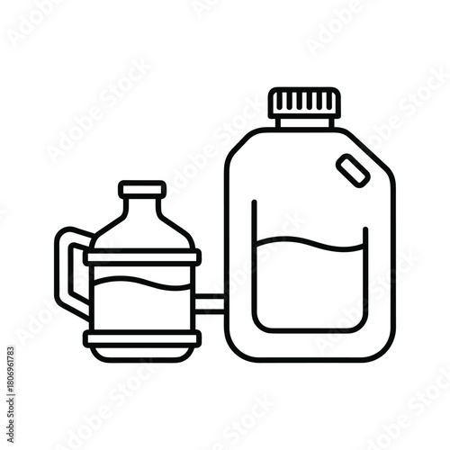 Two water bottles icon isolated on