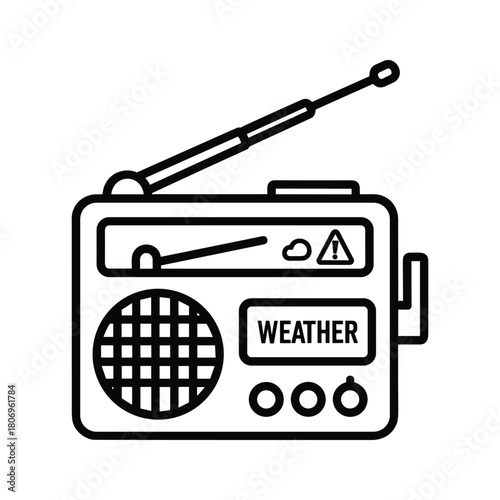 Weather radio icon isolated on