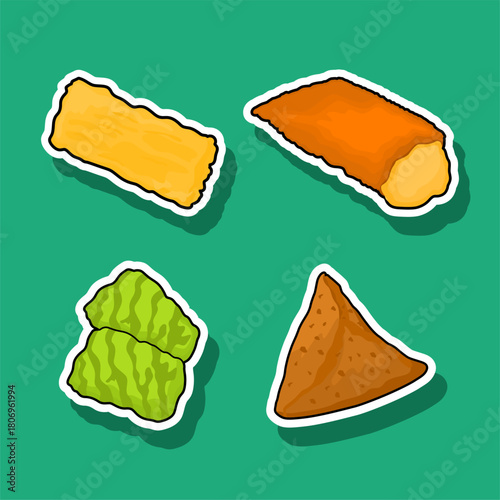 Delicious Fried Food Stickers Crispy Delights