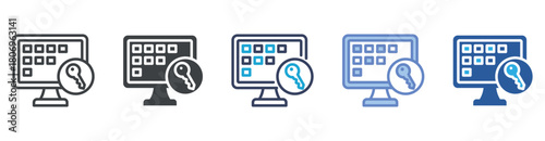 Keyword icon set multiple style collection