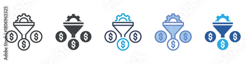 Conversion icon set multiple style collection