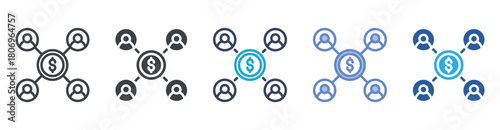 Affiliate marketing icon set multiple style collection