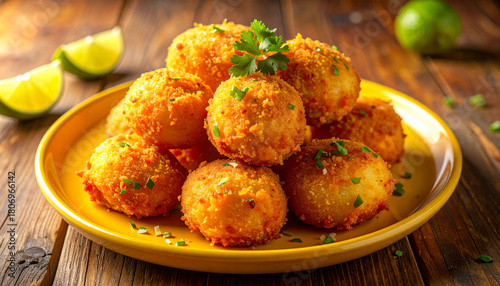 Brazilian snack bolinho de bacalhau