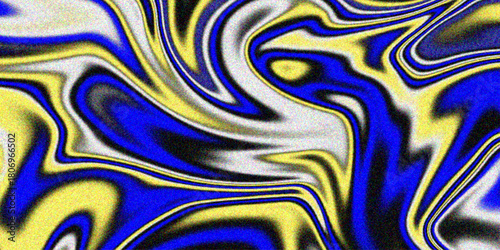 Fluid abstract art background .spread liquify flow. . Fractal pattern color - Mandelbrot set detail, digital artwork for creative graphic design.  Grainy yellow blue swirl liquid background .