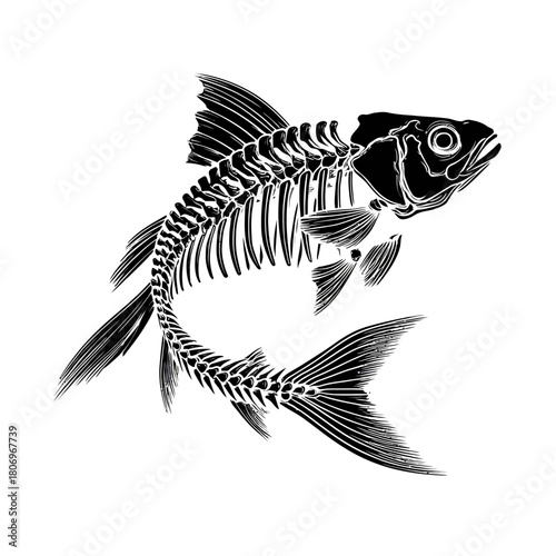 Skeletal Fish Illustration