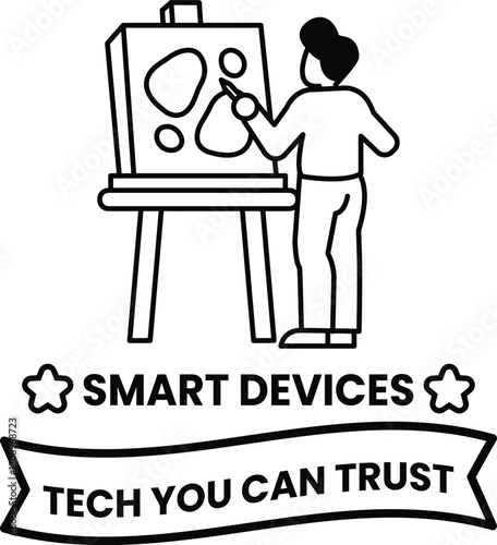 A man is painting on a canvas