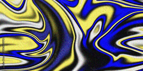 Fluid abstract art background .spread liquify flow. . Fractal pattern color - Mandelbrot set detail, digital artwork for creative graphic design.  Grainy yellow blue swirl liquid background .