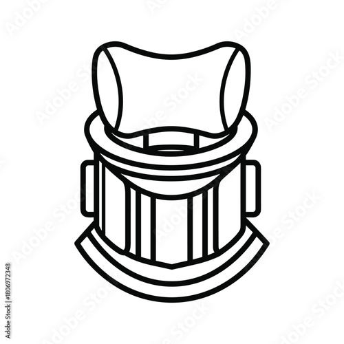 Stylized outline of a helmet, isolated on