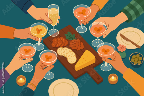 toasting party platter snack board