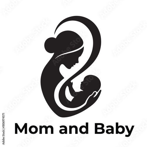 Mother and baby logo vector symbol