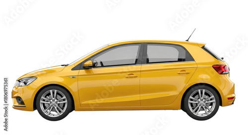 Obraz na płótnie Yellow hatchback car