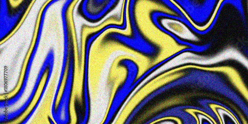 Fluid abstract art background .spread liquify flow. . Fractal pattern color - Mandelbrot set detail, digital artwork for creative graphic design.  Grainy yellow blue swirl liquid background .