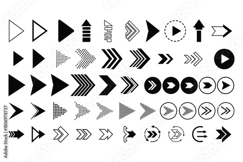 Different  kinds of arrows vector set
