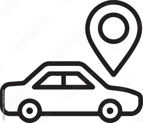 Find your car with ease using modern location tracking technology, perfect for navigation apps and automotive services with scalable vector design