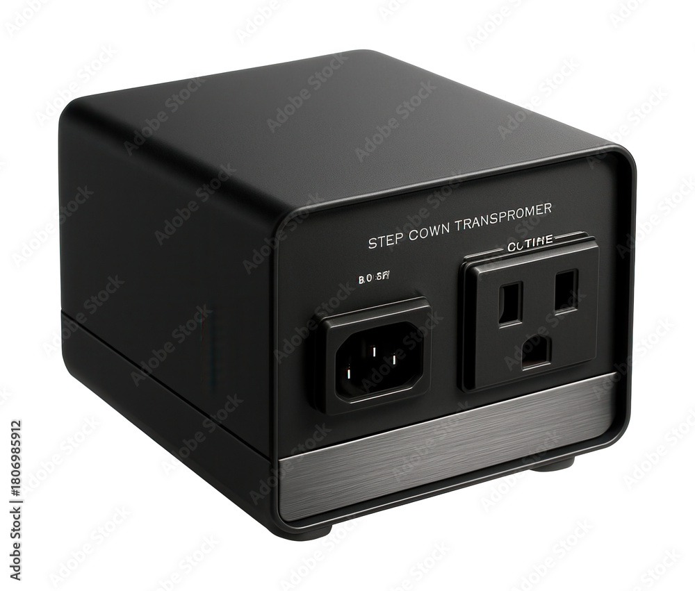 Obraz premium A high-capacity step-down transformer for home theater systems in suburban homes.