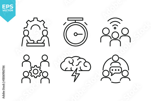 Set of line icons Workshop. Outline icons collection stock illustration