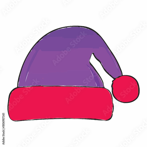 vector illustration of a red beanie hat