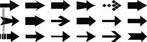 Black arrow icon set. Arrow. Cursor. Arrow vector icon. Modern simple arrows. Vector illustration