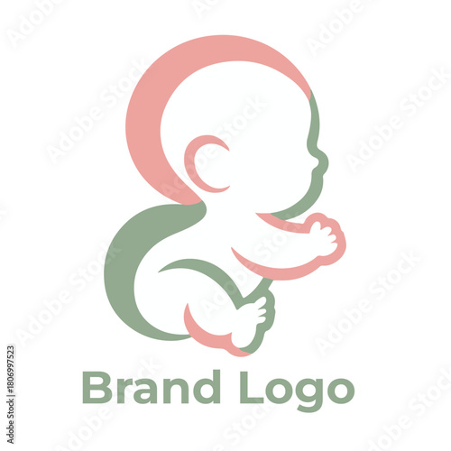 Mother and baby logo vector symbol