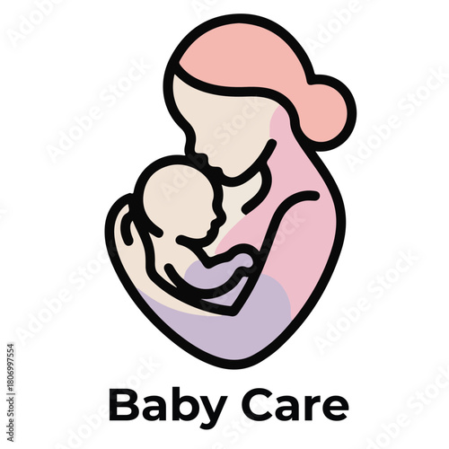 Mother and baby logo vector symbol