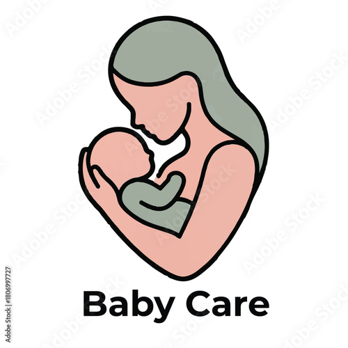 Mother and baby logo vector symbol