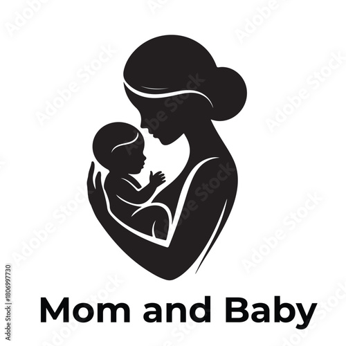 Mother and baby logo vector symbol
