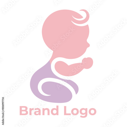 Mother and baby logo vector symbol