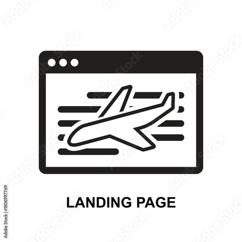 Landing page icon isolated on background vector illustration.Non AI generate