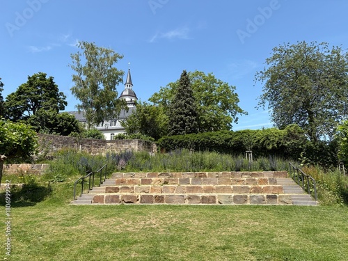 View of Michaelsberg Abbey in Siegburg, Germany