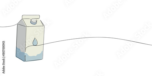 A simple illustration of a milk carton with a screw cap and a water-drop symbol, partly filled and drawn in a clean continuous line style
