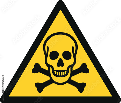 High-Risk Toxicity Warning .Skull and Crossbones Safety Sign
