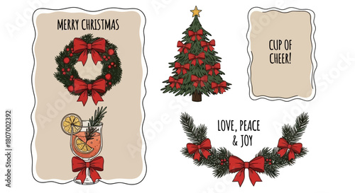 Festive Christmas Designs A Collection of Wreaths, Trees, and Seasonal Cheer for Holiday Celebrations
