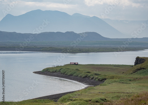 island, shore and rocks on the seashore in iceland