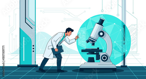 Innovative scientific exploration scientist using advanced technology for research development