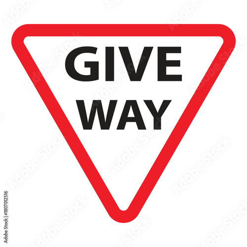 Give Way Sign Vector Illustration