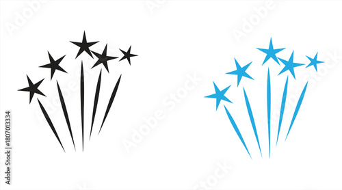 Fireworks icon collection, vector illustration