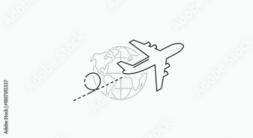Aircraft flying across the world, illustrating global travel and international destinations with