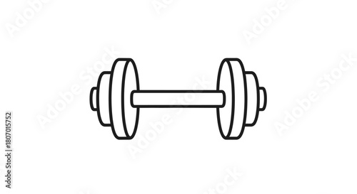 Conceptual Fitness: Minimalist Dumbbell Icon for Strength and Wellness design concept